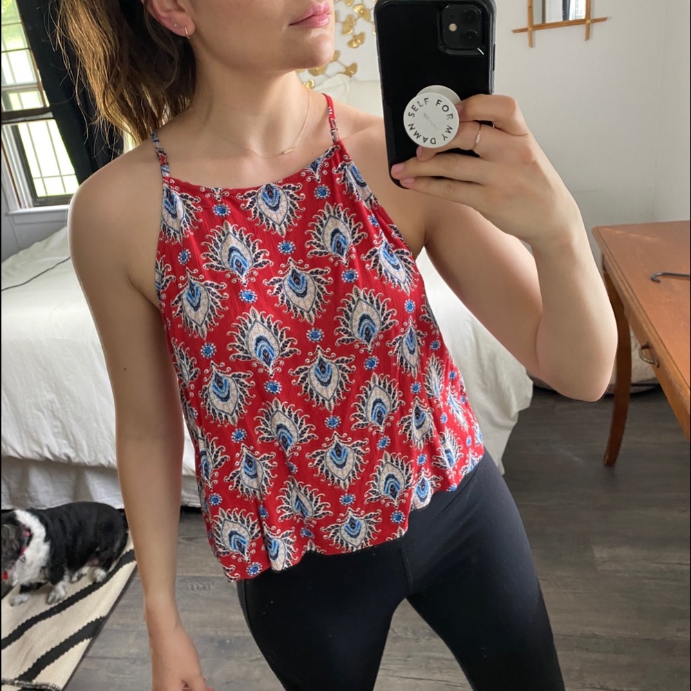 Flowy Paisley Tank Top - Burt Orange